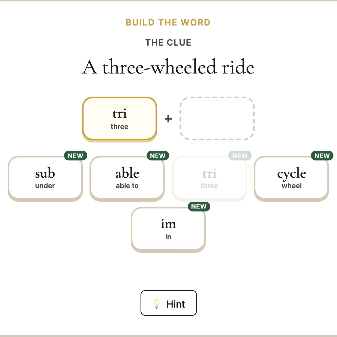 Roots — free vocabulary game