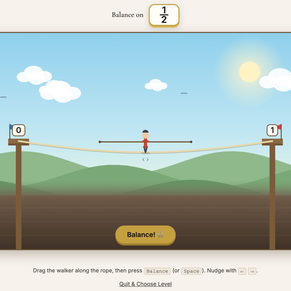 Tightrope — free math game