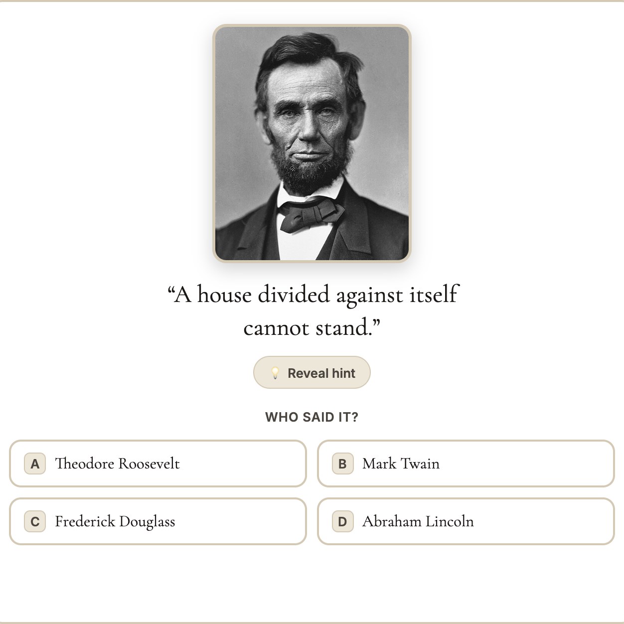 Who Said It? — free history game